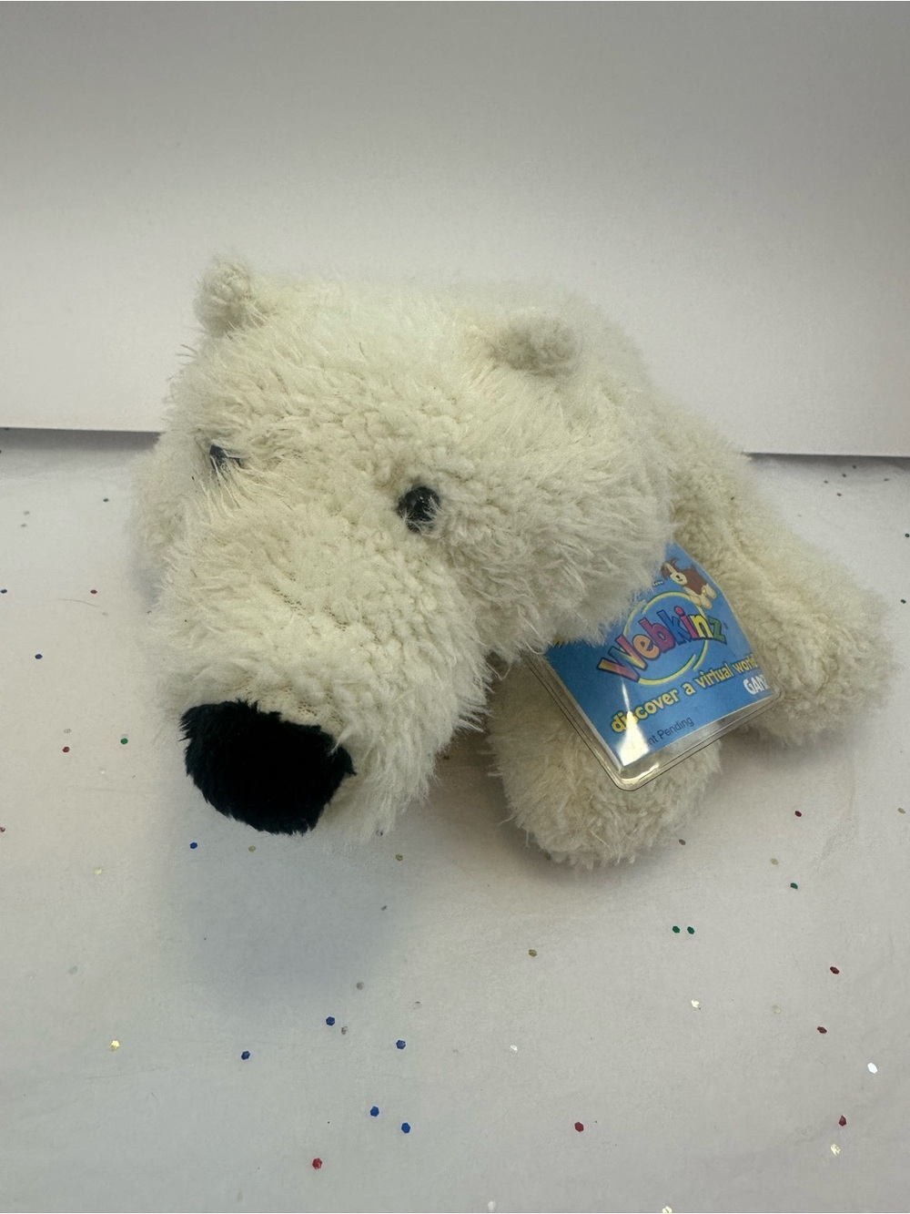 Webkins “Lil’ Kinz”White Plush Polar Bear 2006 WITH TAG CODE